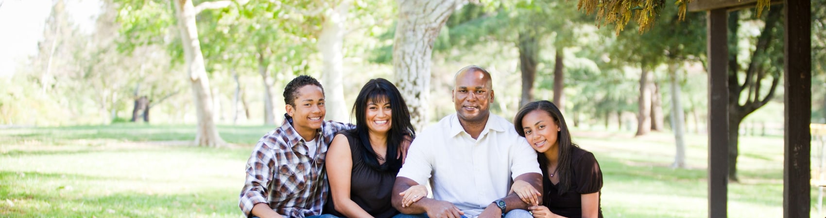 diverse family in the park